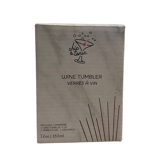 New in Box Chic & Tonic Wine Tumbler Insulated with Lid for Straw Blue Coral - Picture 2 of 4